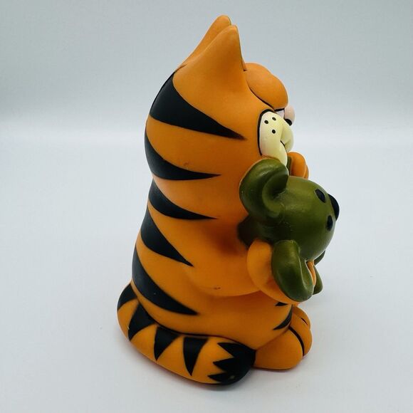 Vintage Garfield Piggy Bank 1981 80s Kats Meow 7” Retro Collectors Holding Pooky - Picture 2 of 11